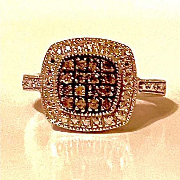 Jewelry - Authentic 925 sterling silver size 7 chocolate diamond ring